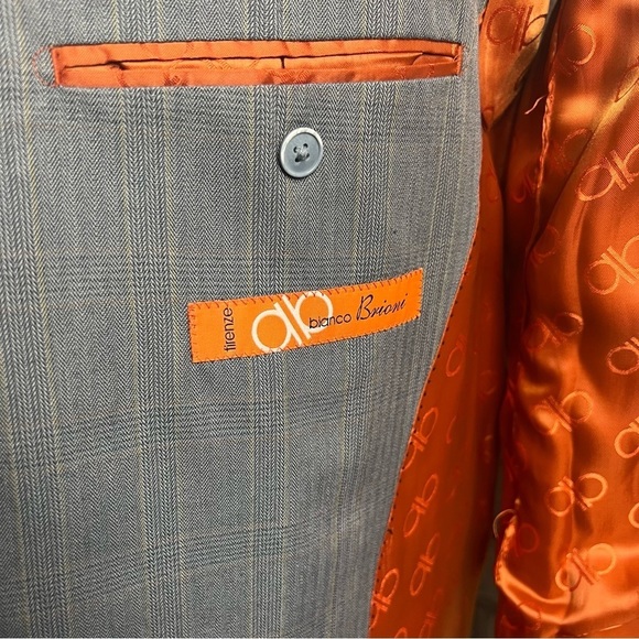 Bianco Brioni Two Button Wool Silk Blend Blazer - Picture 7 of 12